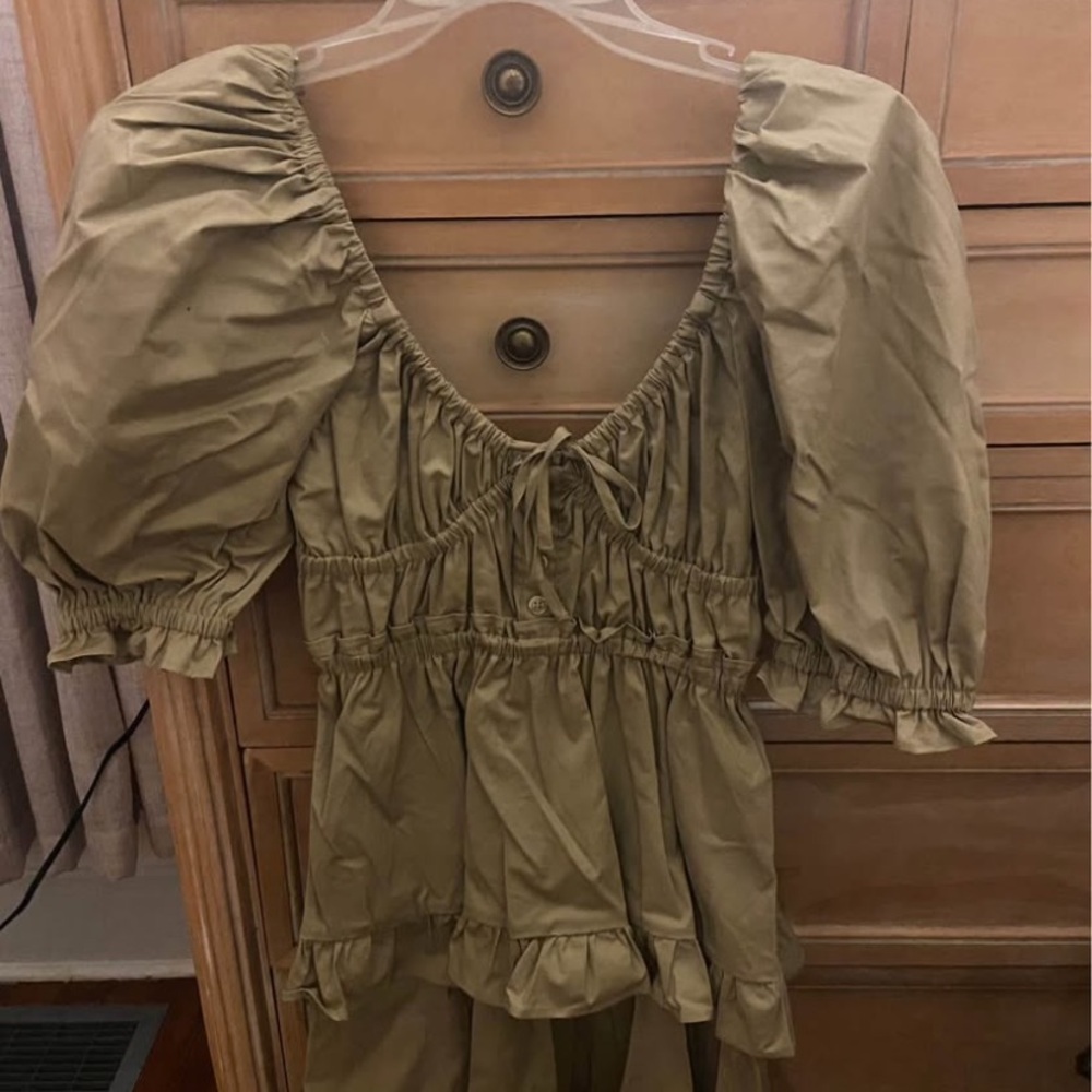 WeWoreWhat Tan Ruffle Mini Dress - Picture 3 of 3